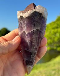 Large Auralite 23 Red Cap Crystal Wand Point 191 Grams 5.5 inches