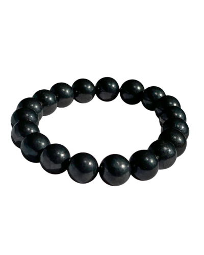Shungite Round Bead Bracelet