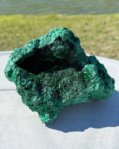 Natural Green Malachite Quartz Crystal Gemstone Rough Specimen