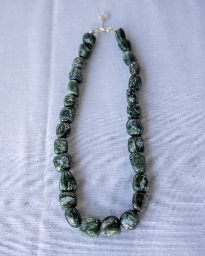 Grade AAA Seraphinite Smooth Tumble Necklace Size 16″-18″