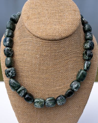 Grade AAA Seraphinite Smooth Tumble Necklace Size 16″-18″